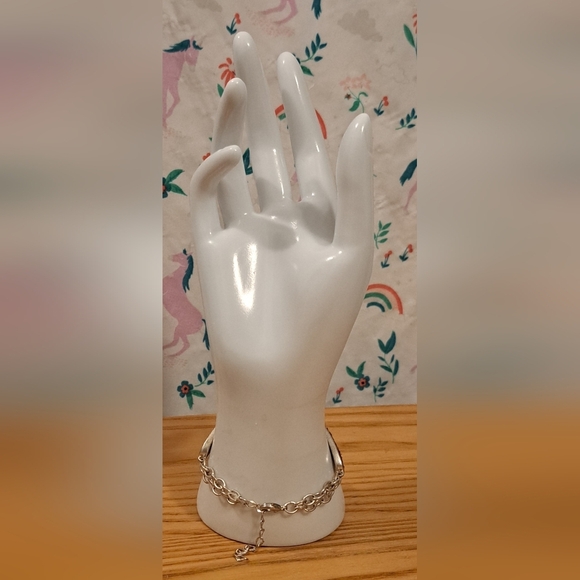 Vintage Liz Claiborne Brown Suede & Silver Tone Floral Boho Bracelet Jewelery - Picture 2 of 6